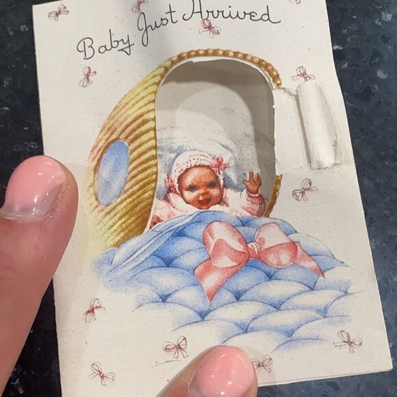 Vintage VTG Baby Shower Attival Cards Note Cards - Picture 8 of 10